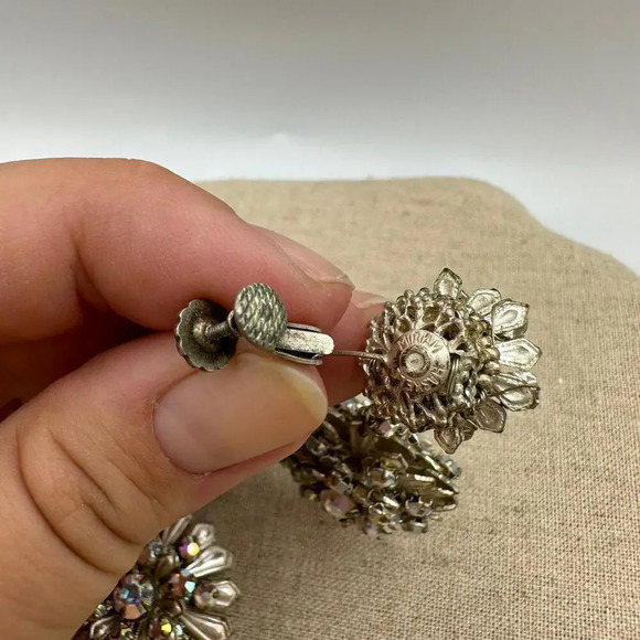 Vintage‎ Miriam Haskell Opal 1960s Starburst Chandelier Earrings - Picture 8 of 10